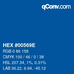 Color code: HEX #00569E | qconv.com