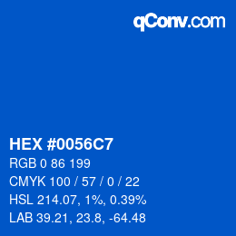 Código de color: HEX #0056C7 | qconv.com