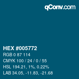 Código de color: HEX #005772 | qconv.com