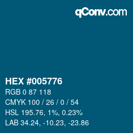 Color code: HEX #005776 | qconv.com