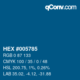 Color code: HEX #005785 | qconv.com