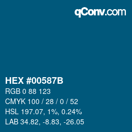 Color code: HEX #00587B | qconv.com