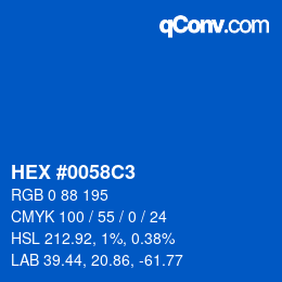 Color code: HEX #0058C3 | qconv.com