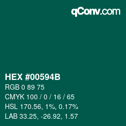 Código de color: HEX #00594B | qconv.com