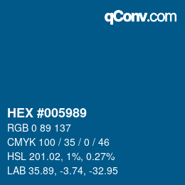 Color code: HEX #005989 | qconv.com