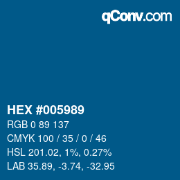 颜色代码: HEX #005989 | qconv.com