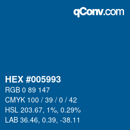 Color code: HEX #005993 | qconv.com