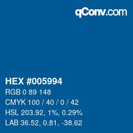 Color code: HEX #005994 | qconv.com