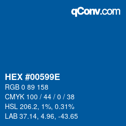 Color code: HEX #00599E | qconv.com