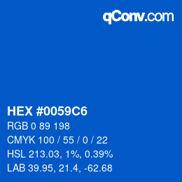 Color code: HEX #0059C6 | qconv.com