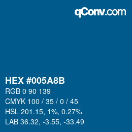 Color code: HEX #005A8B | qconv.com