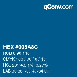 カラーコード: HEX #005A8C | qconv.com