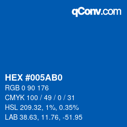 Color code: HEX #005AB0 | qconv.com