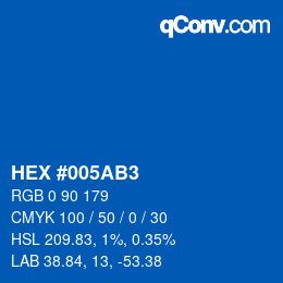 Color code: HEX #005AB3 | qconv.com