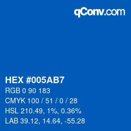 Color code: HEX #005AB7 | qconv.com