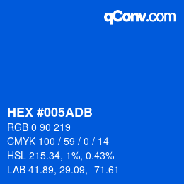 Color code: HEX #005ADB | qconv.com