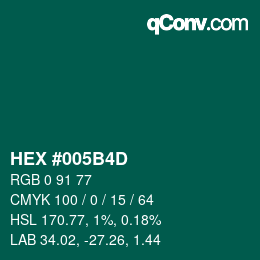 Color code: HEX #005B4D | qconv.com