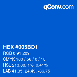 Color code: HEX #005BD1 | qconv.com