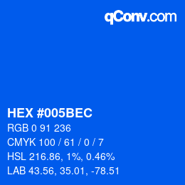 Color code: HEX #005BEC | qconv.com