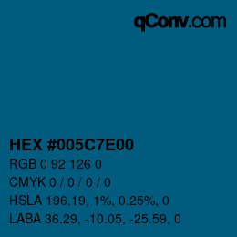 Farbcode: HEX #005C7E00 | qconv.com