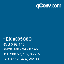 Color code: HEX #005C8C | qconv.com