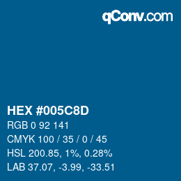 カラーコード: HEX #005C8D | qconv.com