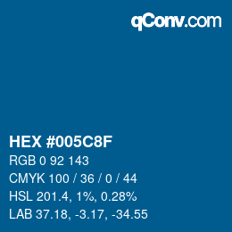 Color code: HEX #005C8F | qconv.com