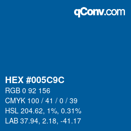 Color code: HEX #005C9C | qconv.com