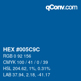 Color code: HEX #005C9C | qconv.com