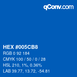 Color code: HEX #005CB8 | qconv.com