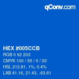 Color code: HEX #005CCB | qconv.com