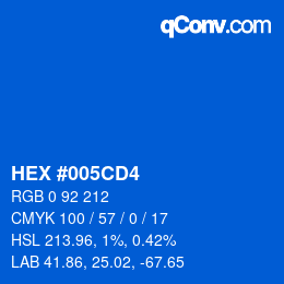 Color code: HEX #005CD4 | qconv.com