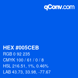 Color code: HEX #005CEB | qconv.com