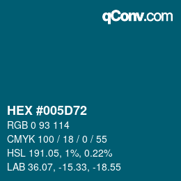 颜色代码: HEX #005D72 | qconv.com