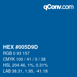 Color code: HEX #005D9D | qconv.com