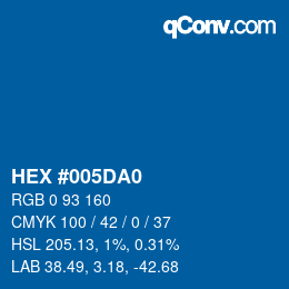 Color code: HEX #005DA0 | qconv.com