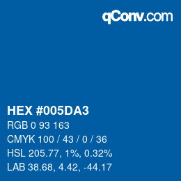 カラーコード: HEX #005DA3 | qconv.com