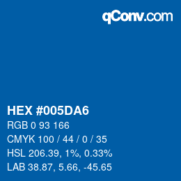 カラーコード: HEX #005DA6 | qconv.com