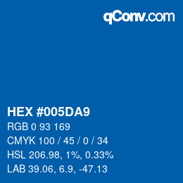 Color code: HEX #005DA9 | qconv.com