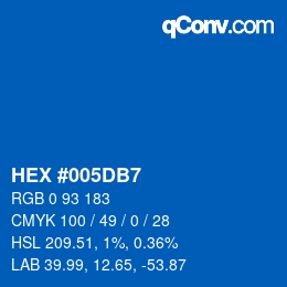 カラーコード: HEX #005DB7 | qconv.com