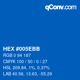 カラーコード: HEX #005EBB | qconv.com