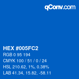 Color code: HEX #005FC2 | qconv.com