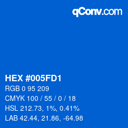 Color code: HEX #005FD1 | qconv.com