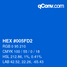 Color code: HEX #005FD2 | qconv.com