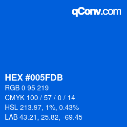 Color code: HEX #005FDB | qconv.com