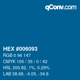 カラーコード: HEX #006093 | qconv.com