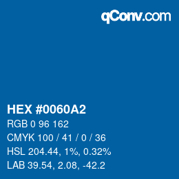 Color code: HEX #0060A2 | qconv.com