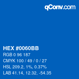 Código de color: HEX #0060BB | qconv.com