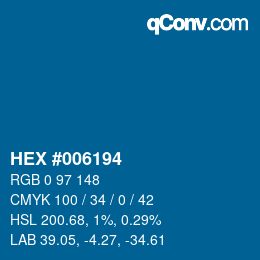 Color code: HEX #006194 | qconv.com