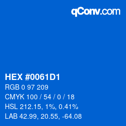 Color code: HEX #0061D1 | qconv.com